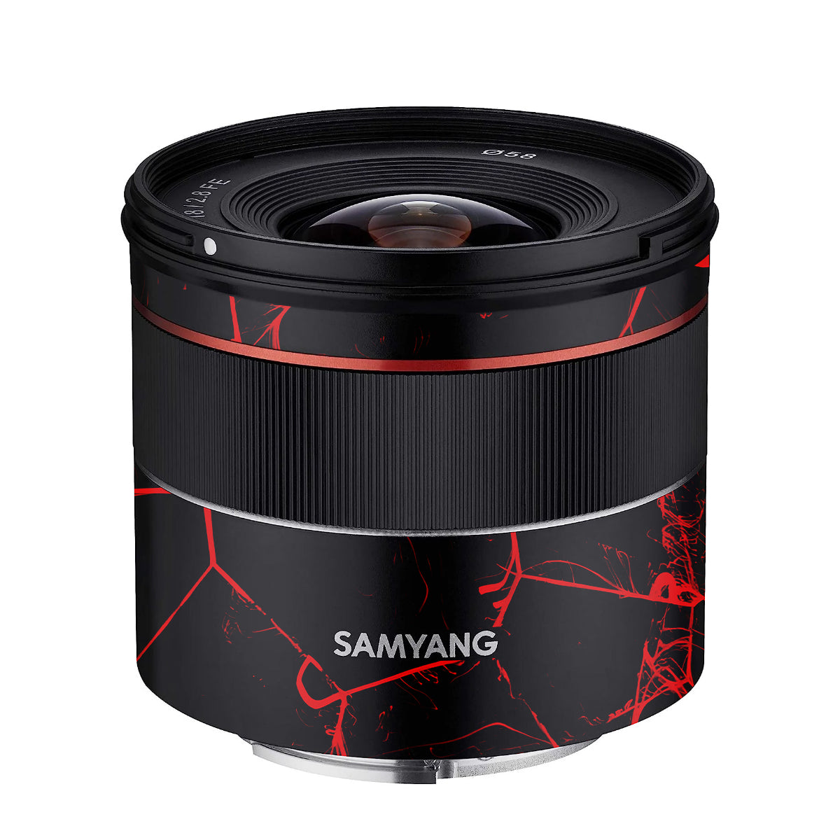 Red Neural Grid Samyang FE 18mm F/2.8 Camera Lens Skin