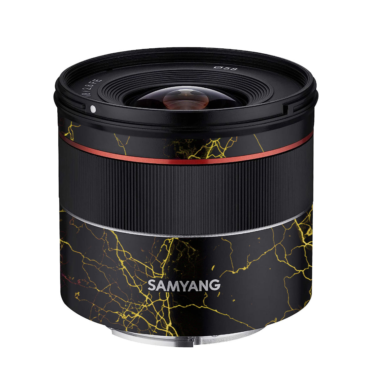 Electric Gold Veins Samyang FE 18mm F/2.8 Camera Lens Skin