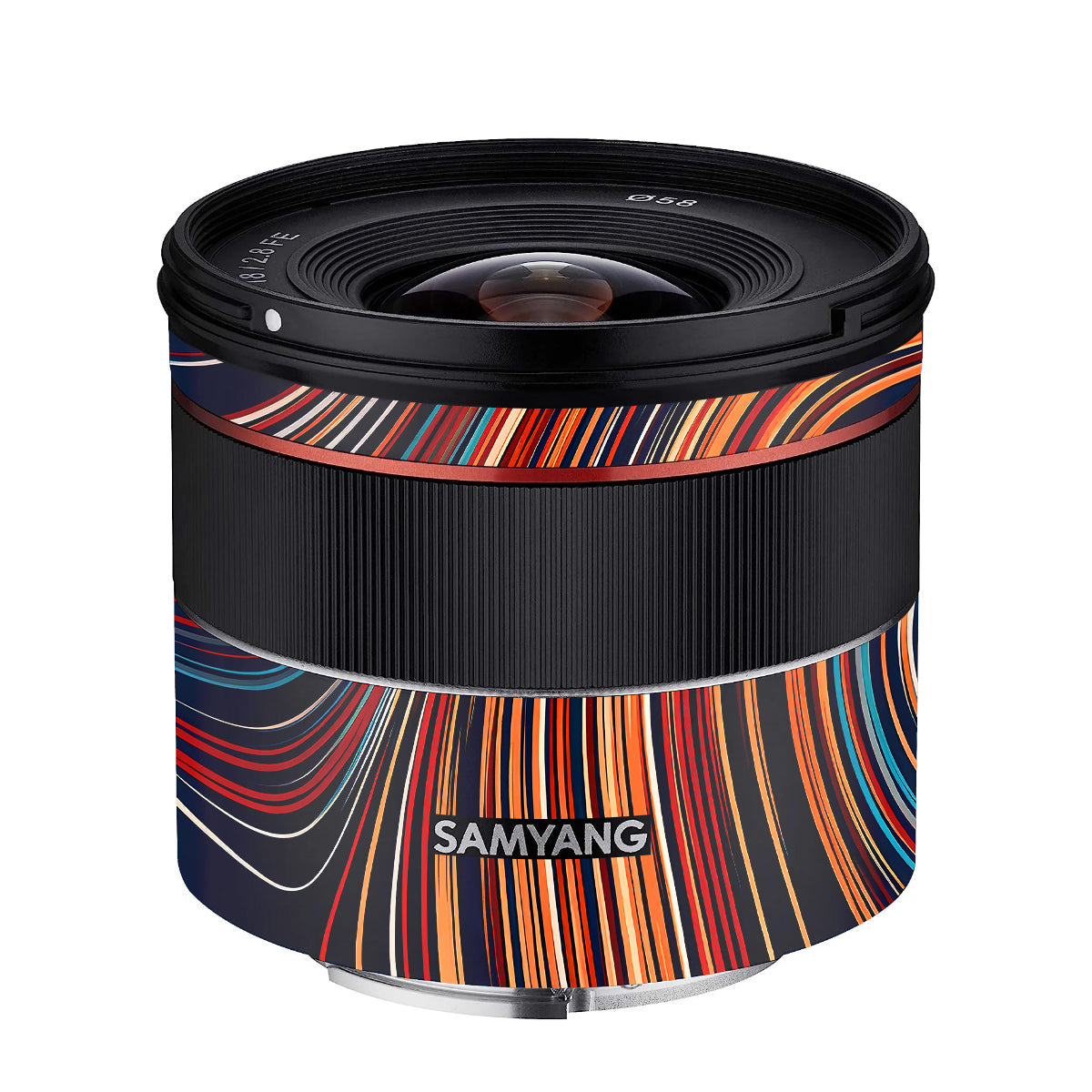 Retro Abstract Striped Swirl Samyang FE 18mm F/2.8 Camera Lens Skin