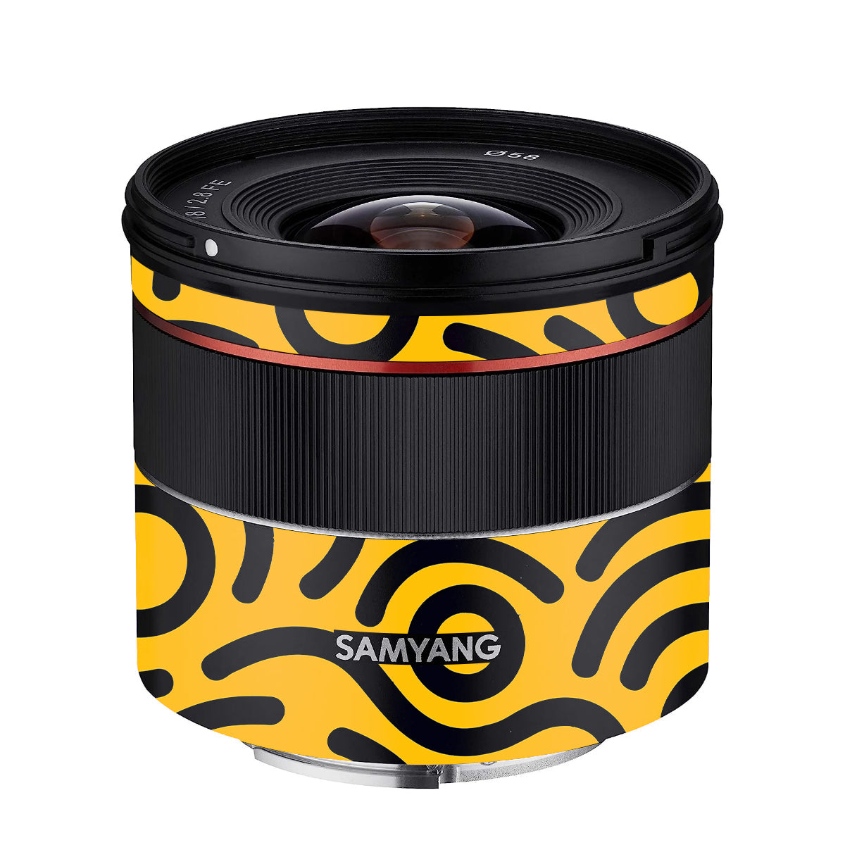 Minimal Yellow Wave Samyang FE 18mm F/2.8 Camera Lens Skin
