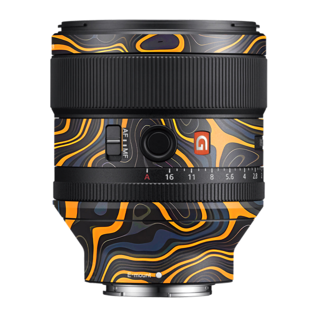 Amber Topographic Waves Samyang FE 85mm F/1.4 Camera Lens Skin