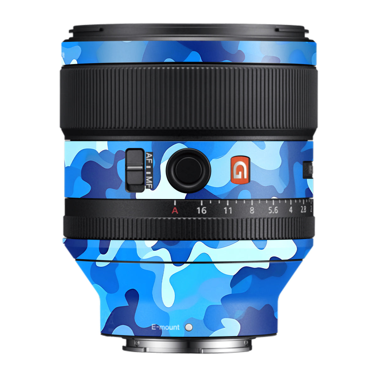 Arctic Blue Camo Pattern Samyang FE 85mm F/1.4 Camera Lens Skin