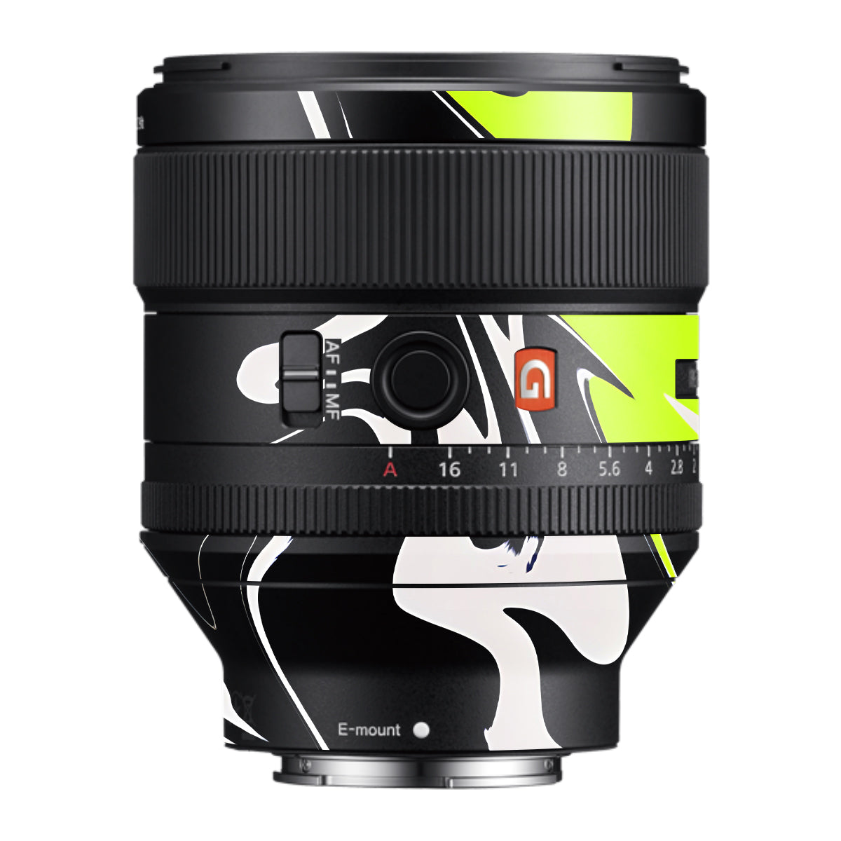 Neon Green and Black Pattern Samyang FE 85mm F/1.4 Camera Lens Skin