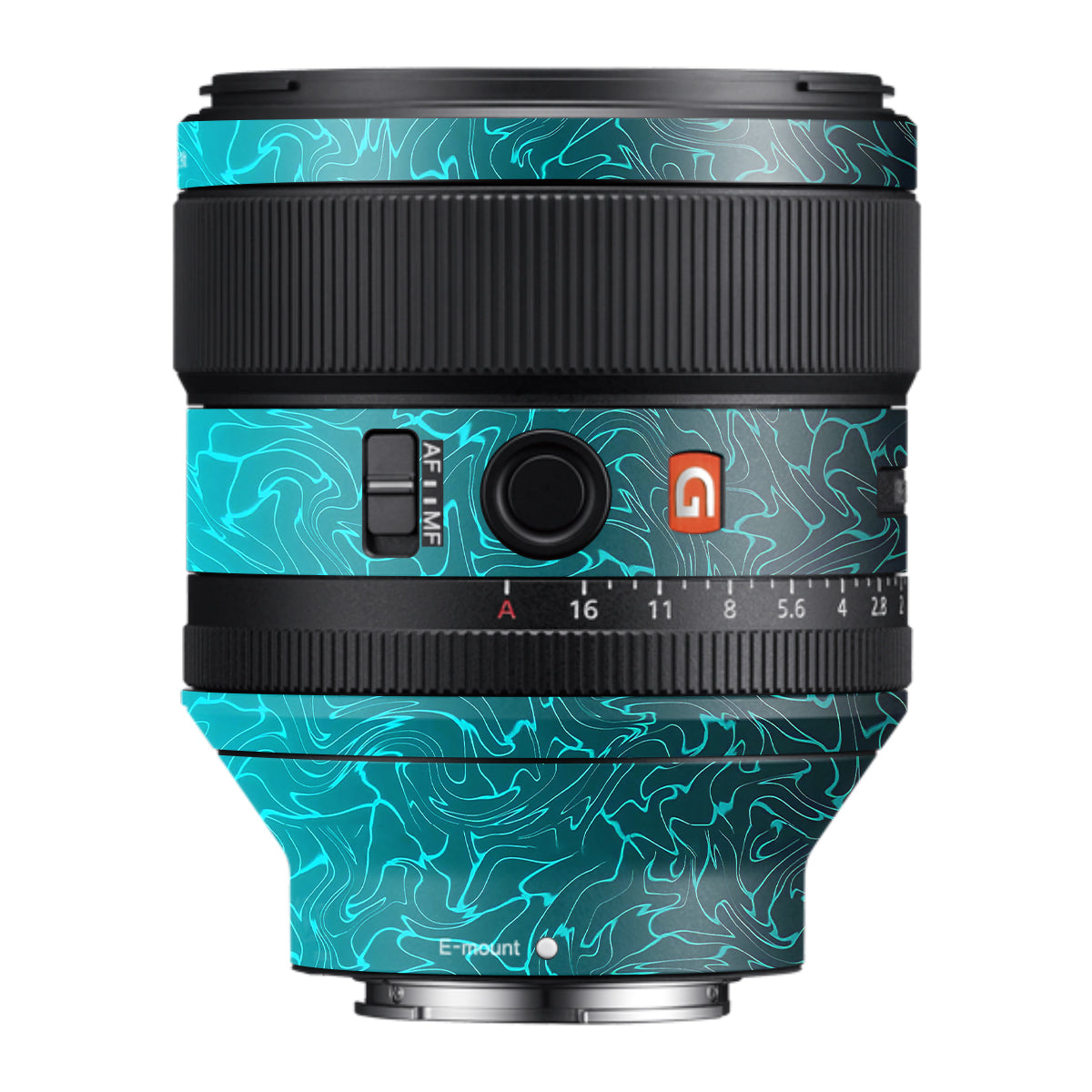 Cyan Blue to Black Gradient Samyang FE 85mm F/1.4 Camera Lens Skin