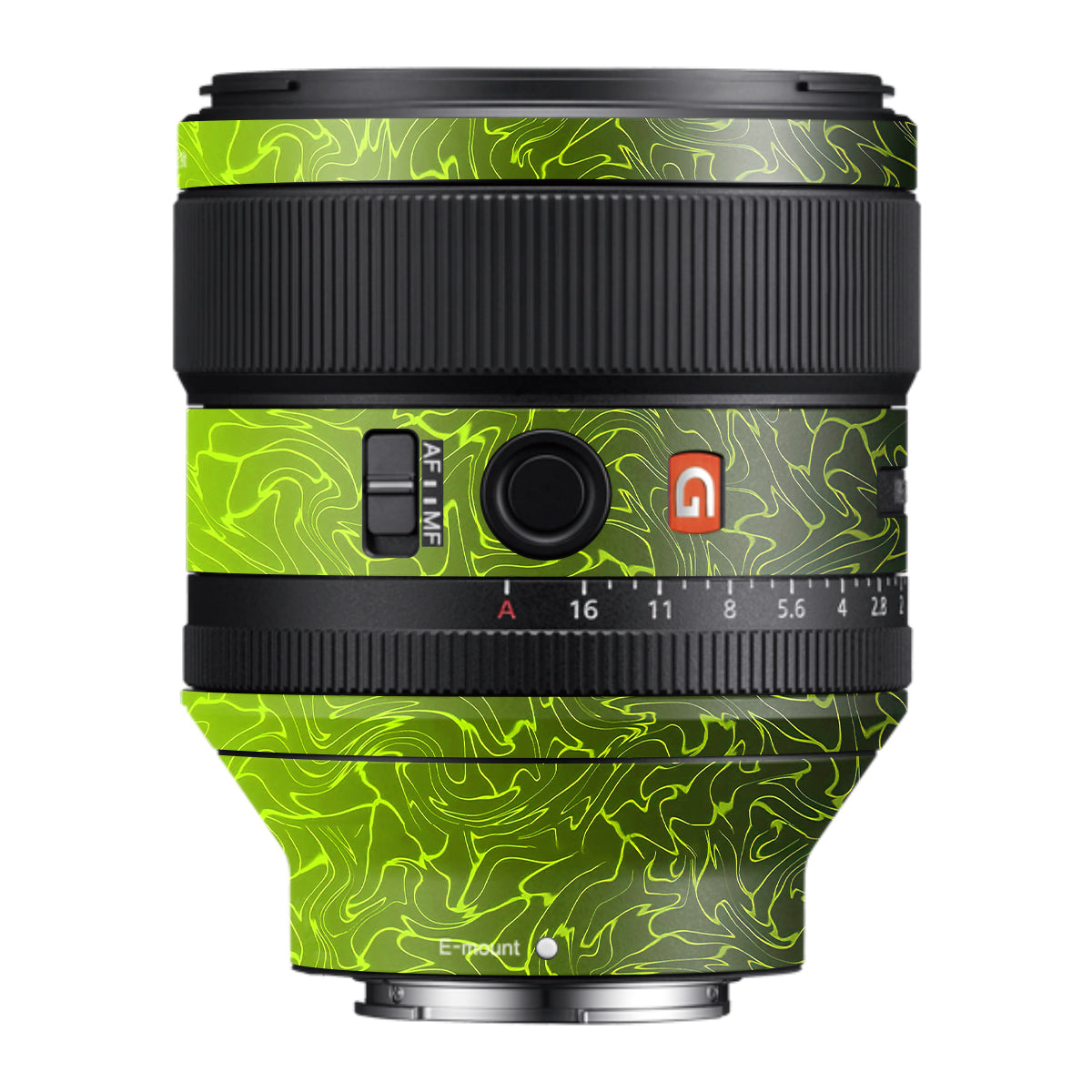 Lime Yellow to Black Gradient Samyang FE 85mm F/1.4 Camera Lens Skin