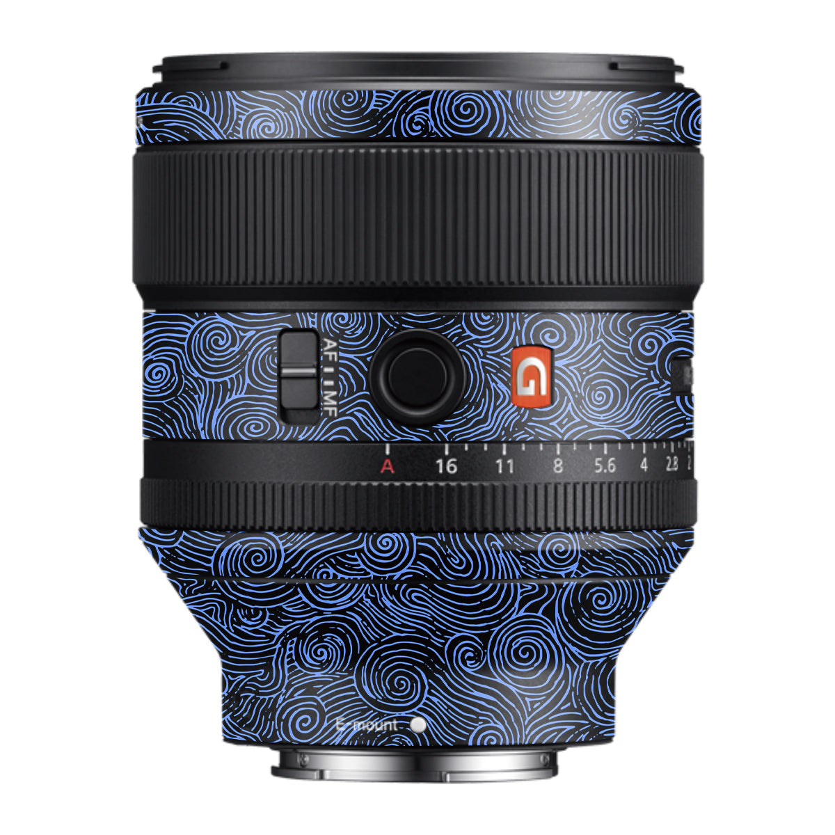 Blue Spirals Samyang FE 85mm F/1.4 Camera Lens Skin