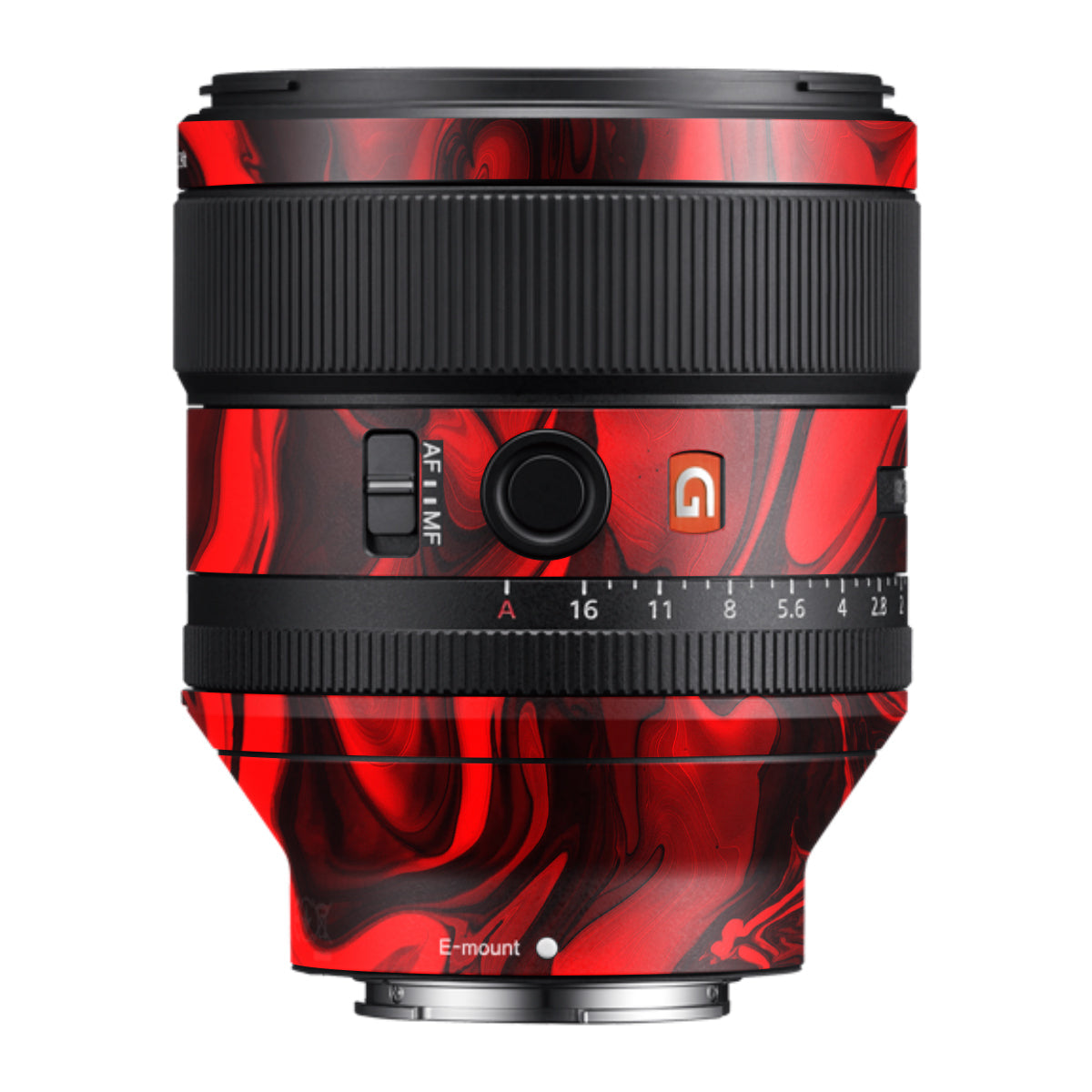 Red Lava Flow Samyang FE 85mm F/1.4 Camera Lens Skin