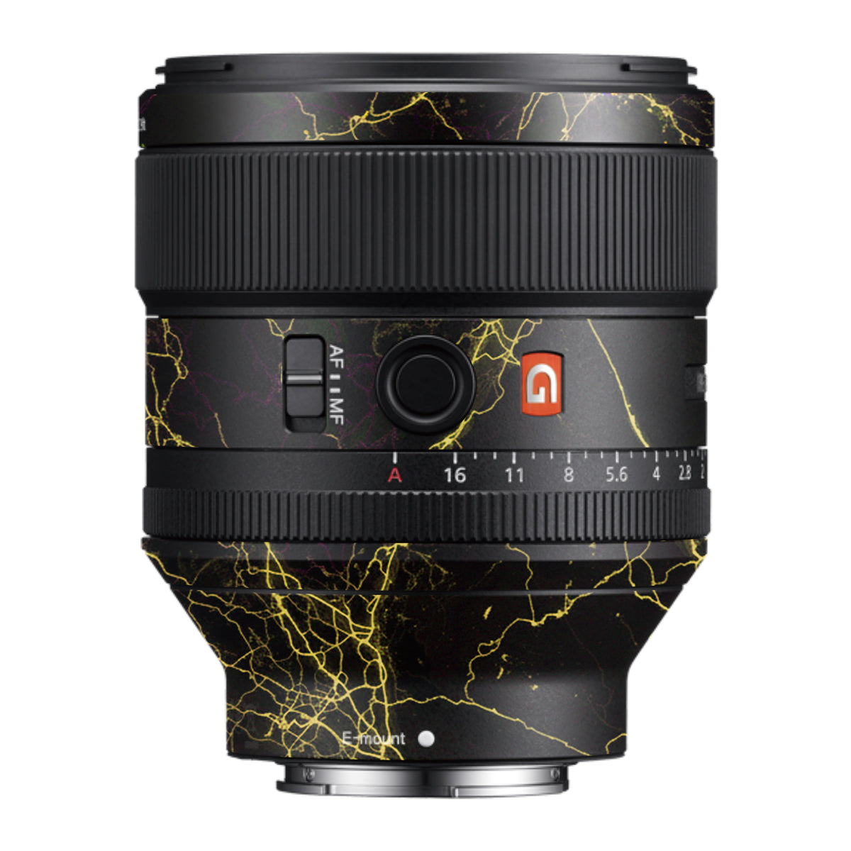 Electric Gold Veins Samyang FE 85mm F/1.4 Camera Lens Skin