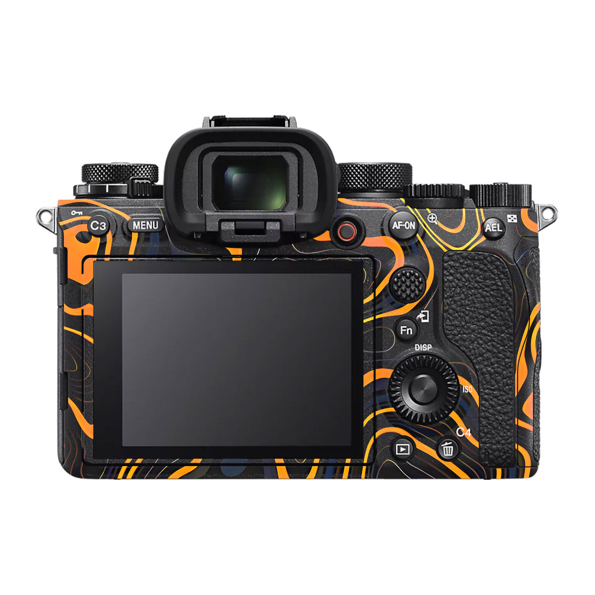 Amber Topographic Waves Sony A1 Camera Skin