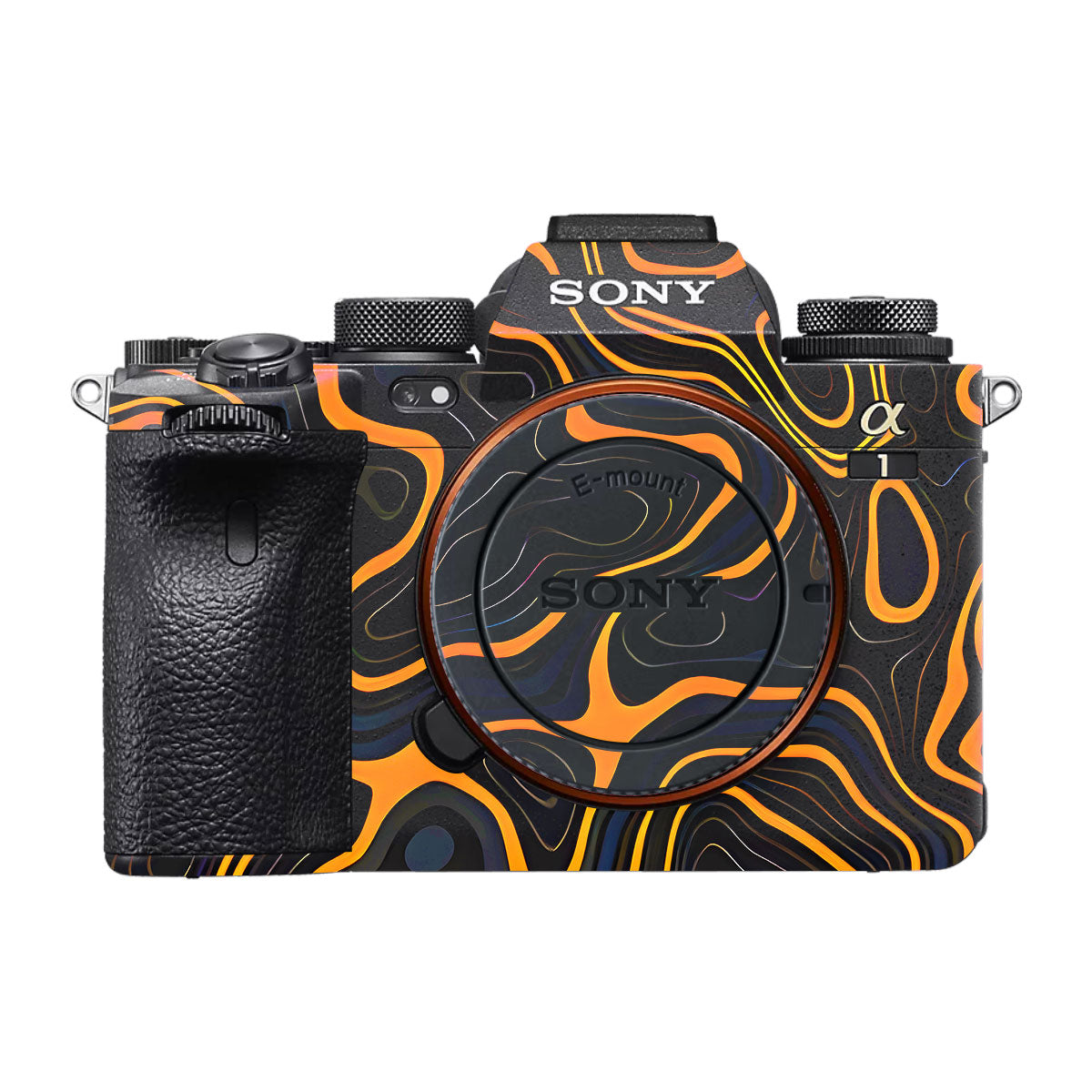 Amber Topographic Waves Sony A1 Camera Skin