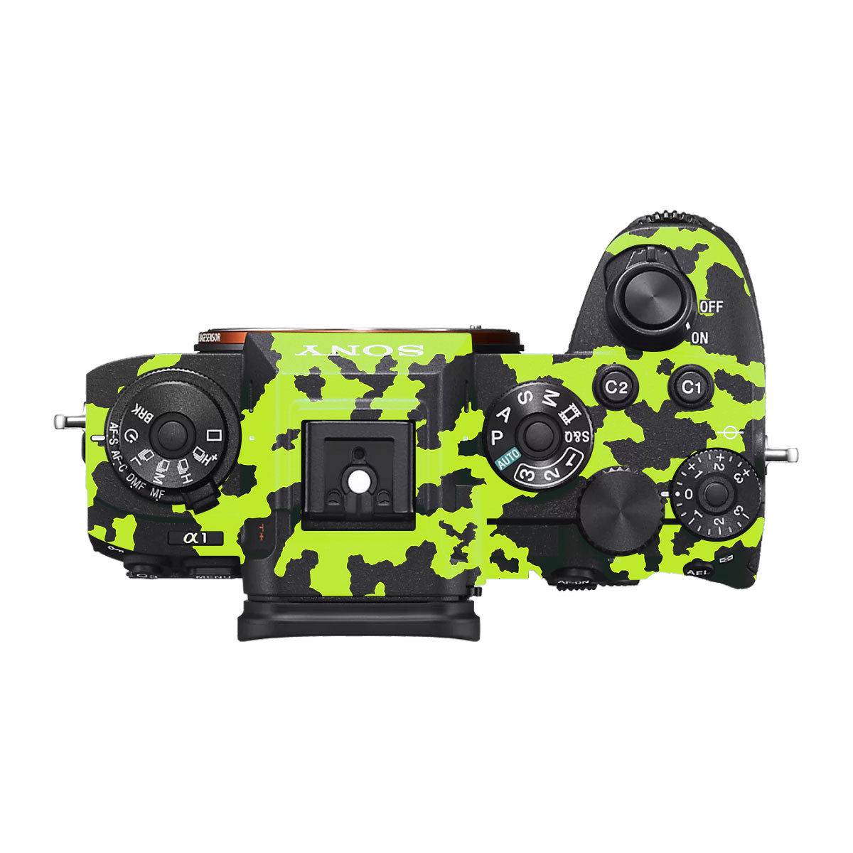 Neon Green Splatter Sony A1 Camera Skin