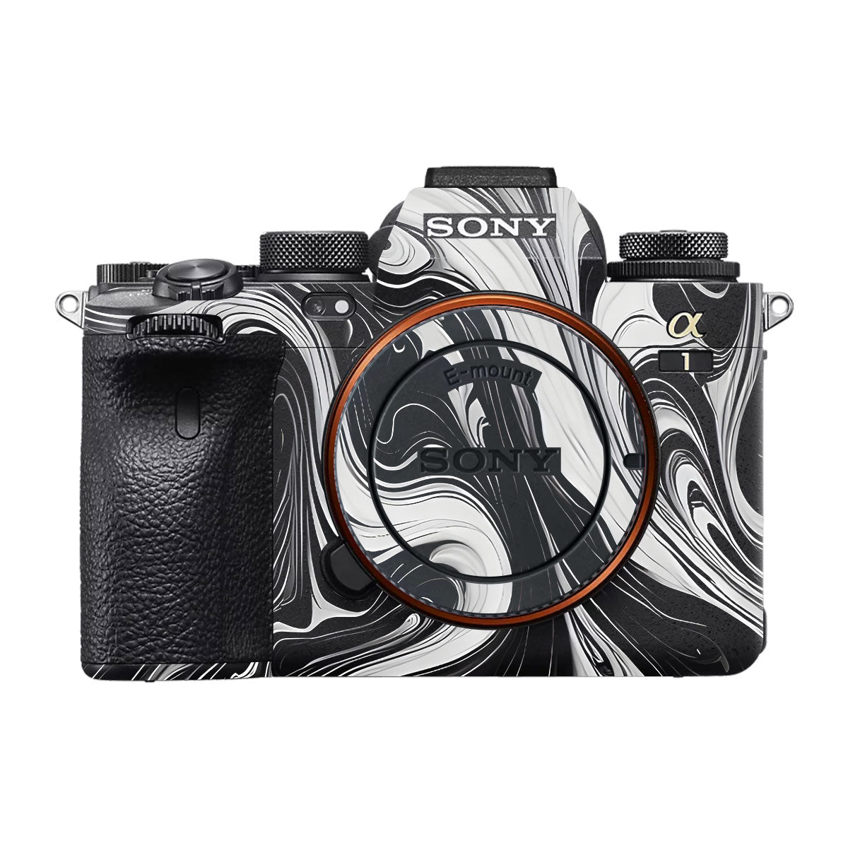 Black and White Marble Sony A1 Camera Skin