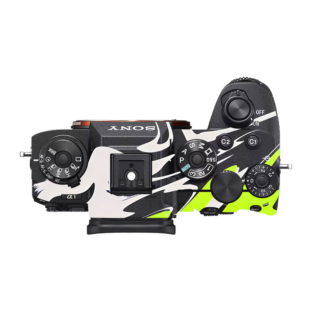 Neon Green and Black Pattern Sony A1 Camera Skin