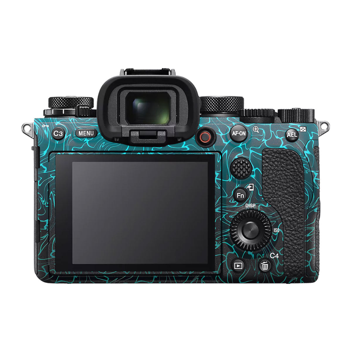 Cyan Blue to Black Gradient Sony A1 Camera Skin