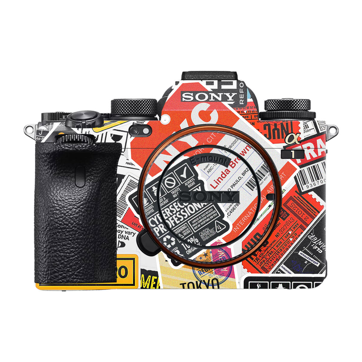Tech Aesthetic Sticker Collage Sony A1 Camera Skin
