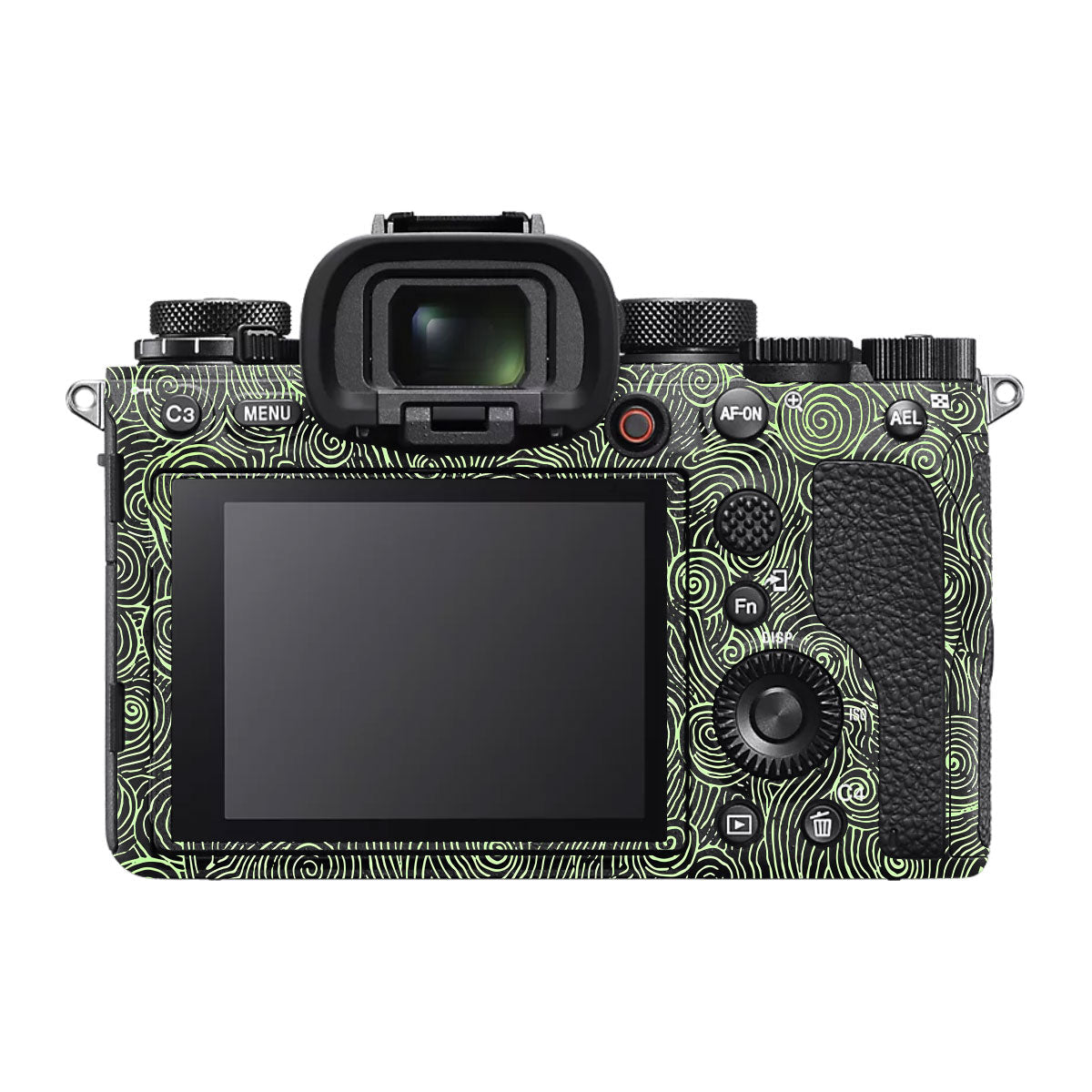 Green Spirals Sony A1 Camera Skin