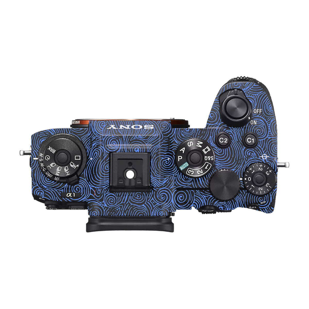 Blue Spirals Sony A1 Camera Skin