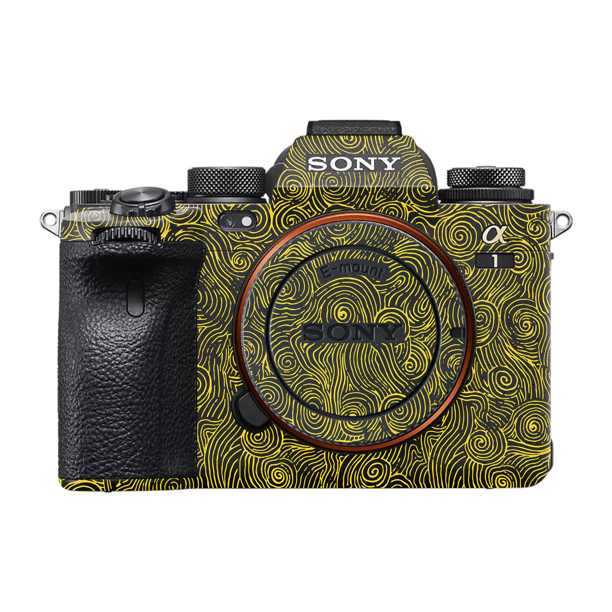 Yellow Spirals Sony A1 Camera Skin