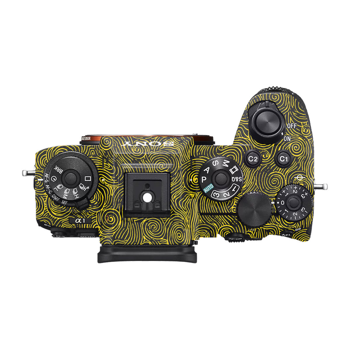 Yellow Spirals Sony A1 Camera Skin