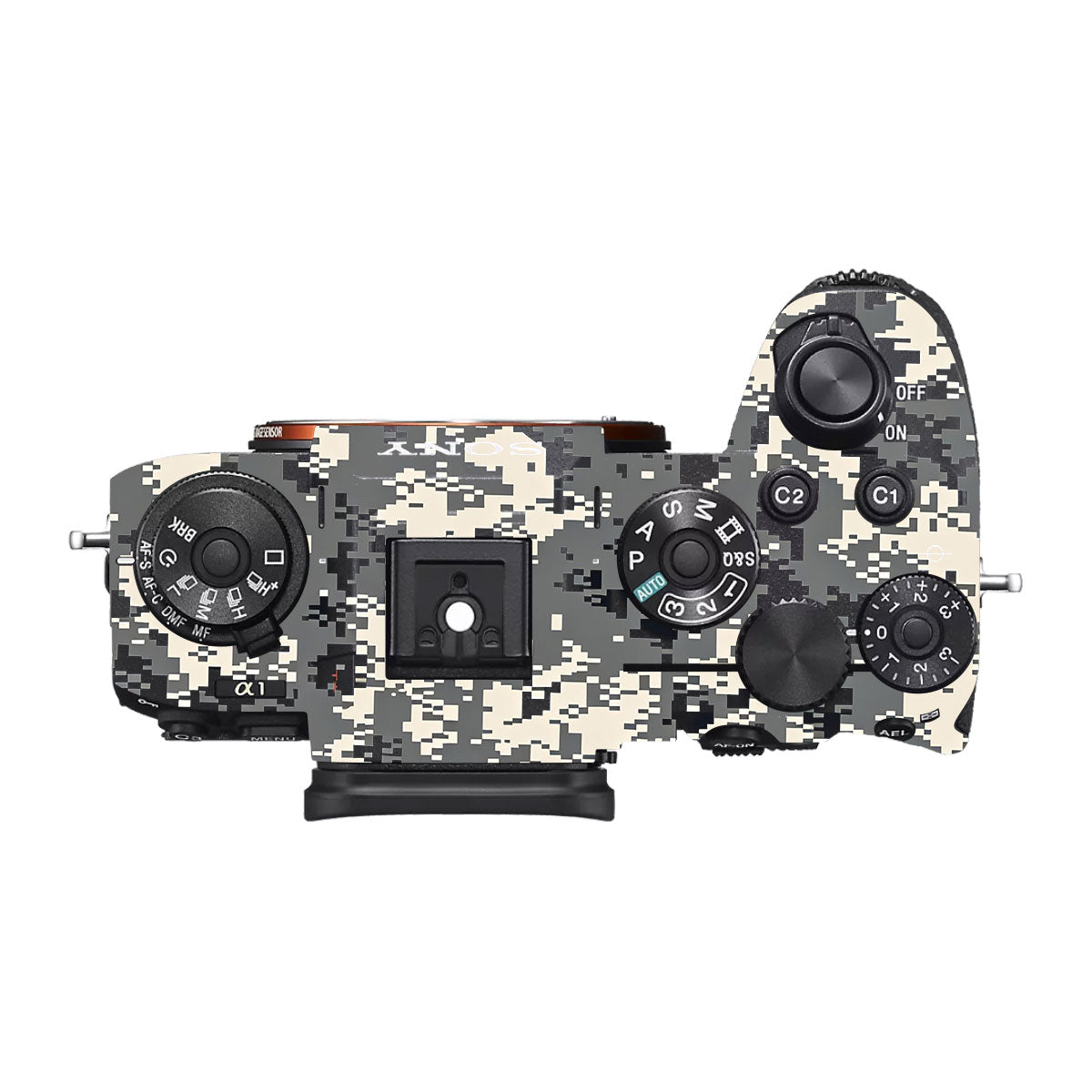 Grey Black Pixel Sony A1 Camera Skin