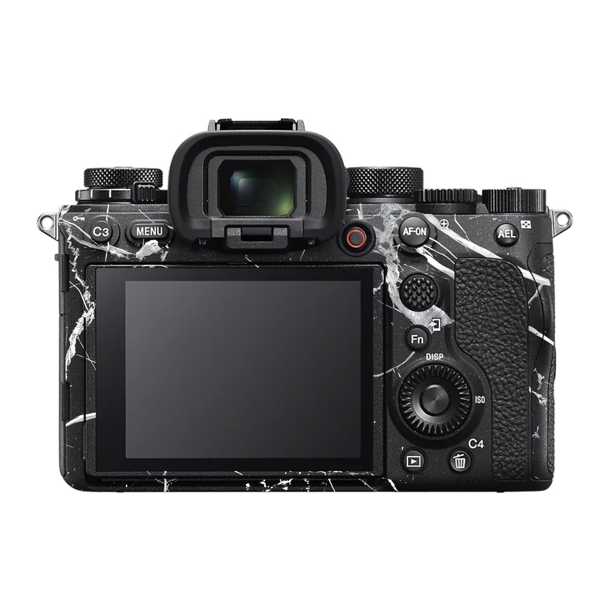 White Veins on Black Sony A1 Camera Skin