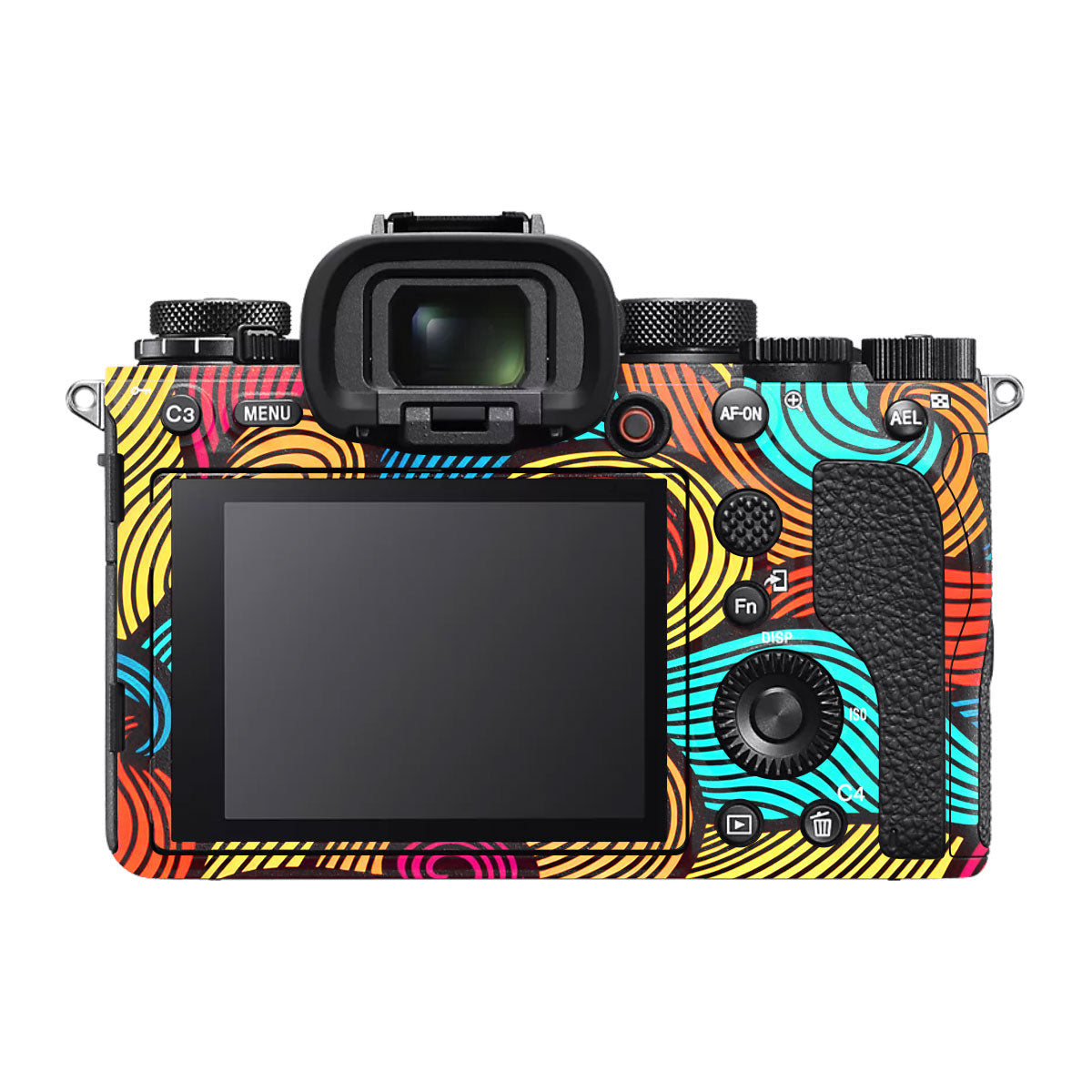 Retro Colorful Doodle Art Pattern Sony A1 Camera Skin