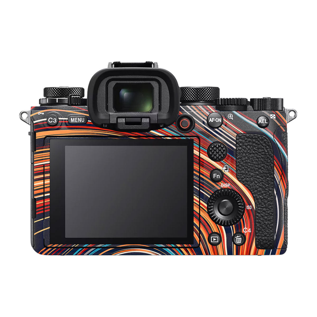 Retro Abstract Striped Swirl Sony A1 Camera Skin