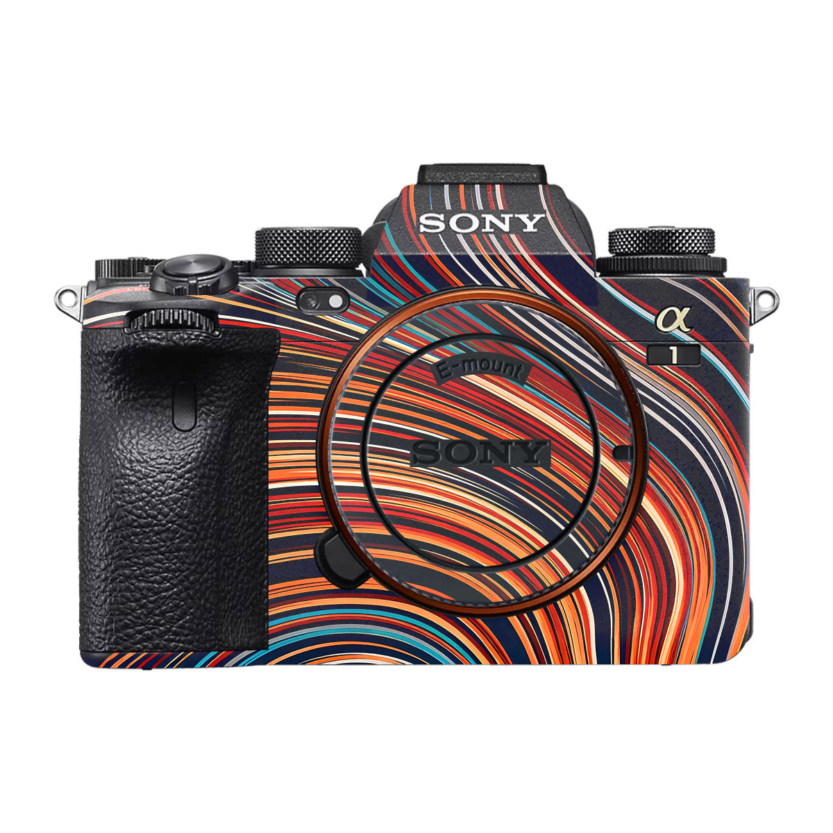 Retro Abstract Striped Swirl Sony A1 Camera Skin