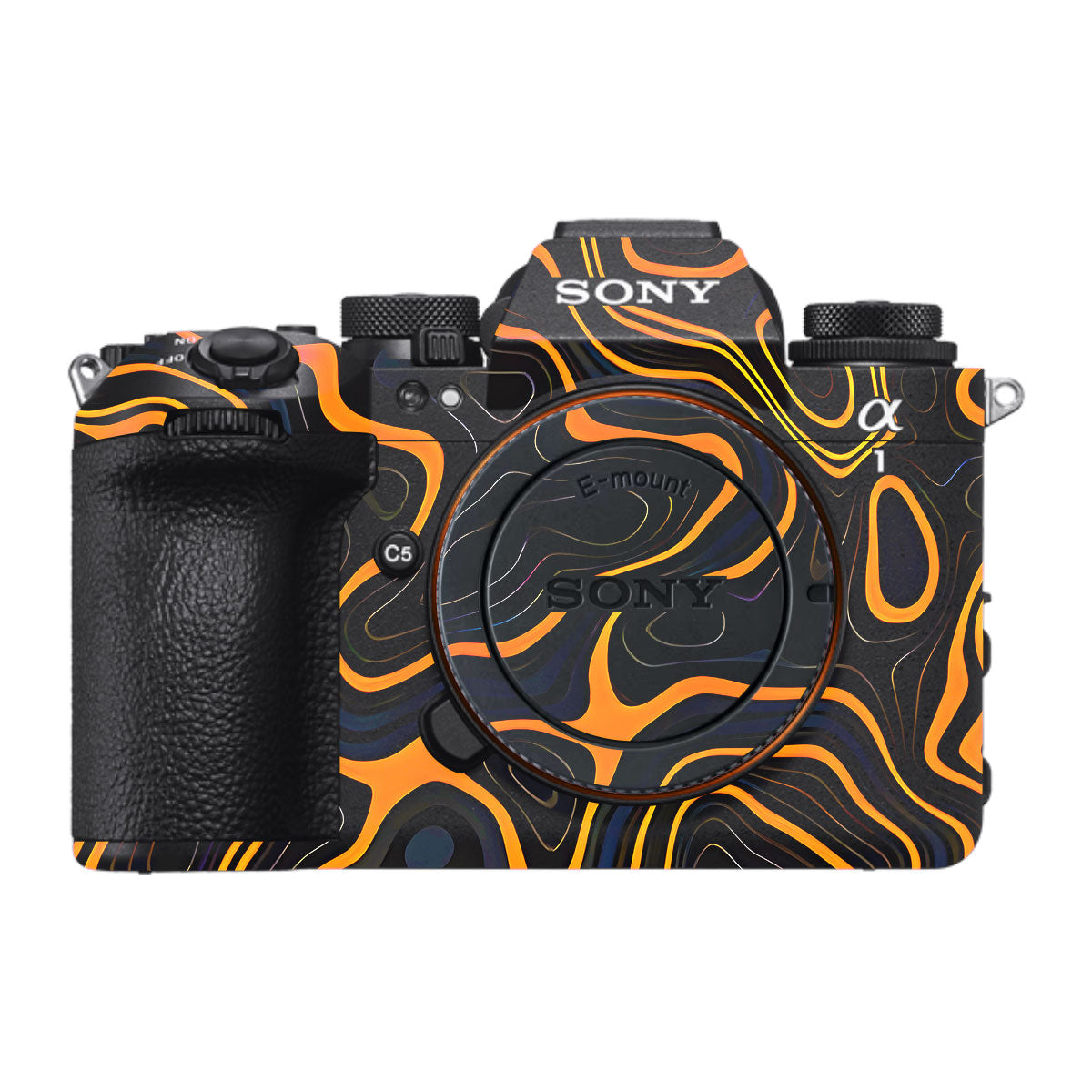 Amber Topographic Waves Sony A1 Mark II Camera Skin