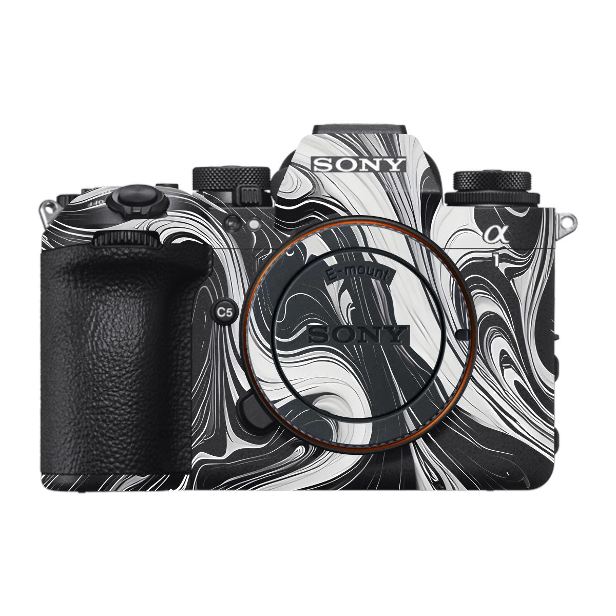 Black and White Marble Sony A1 Mark II Camera Skin