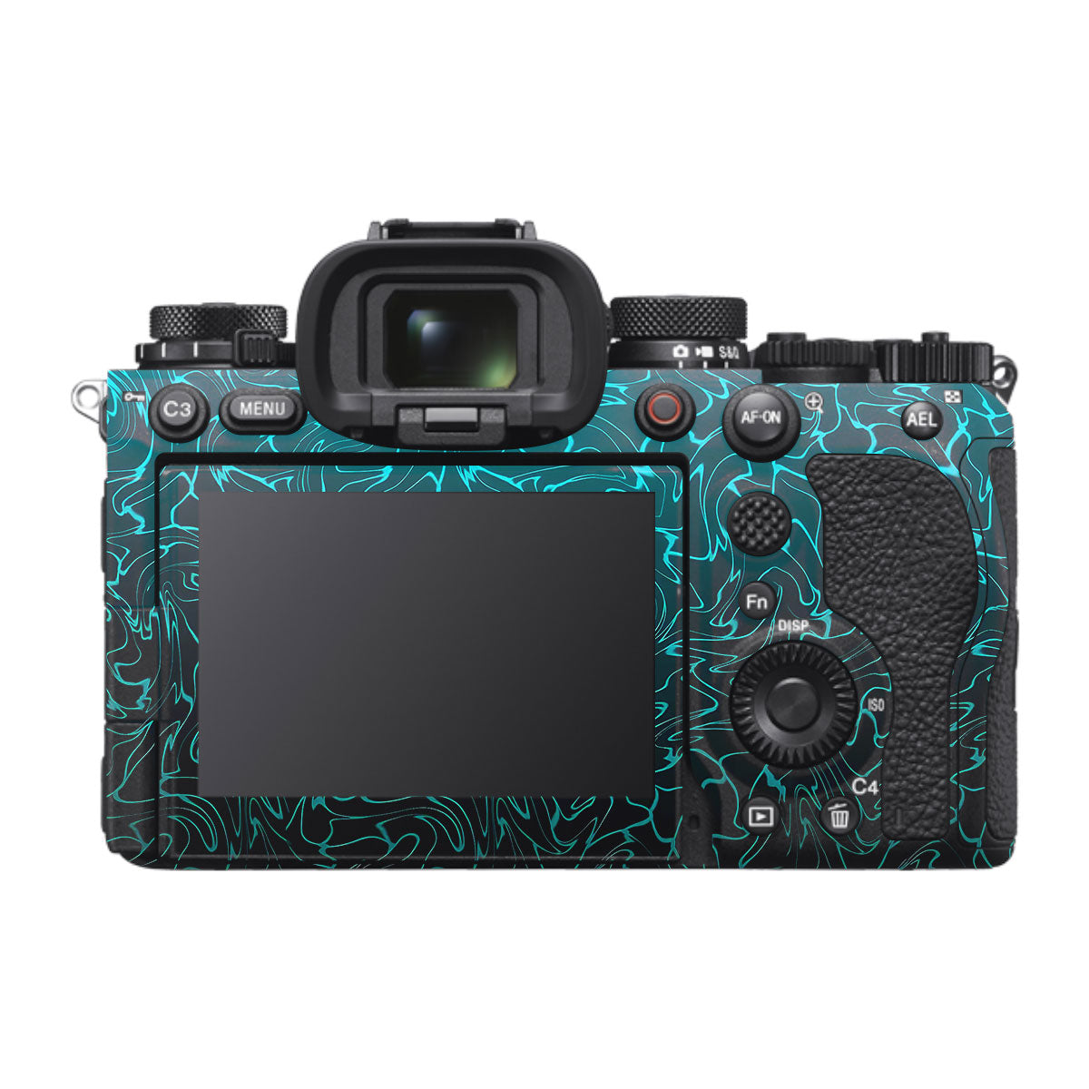 Cyan Blue to Black Gradient Sony A1 Mark II Camera Skin