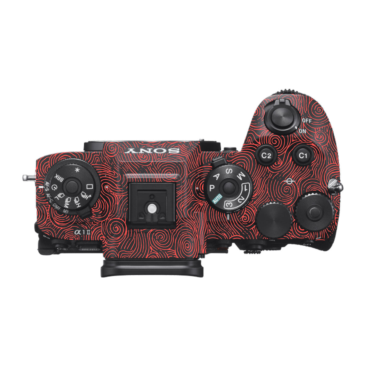 Red Spirals Sony A1 Mark II Camera Skin