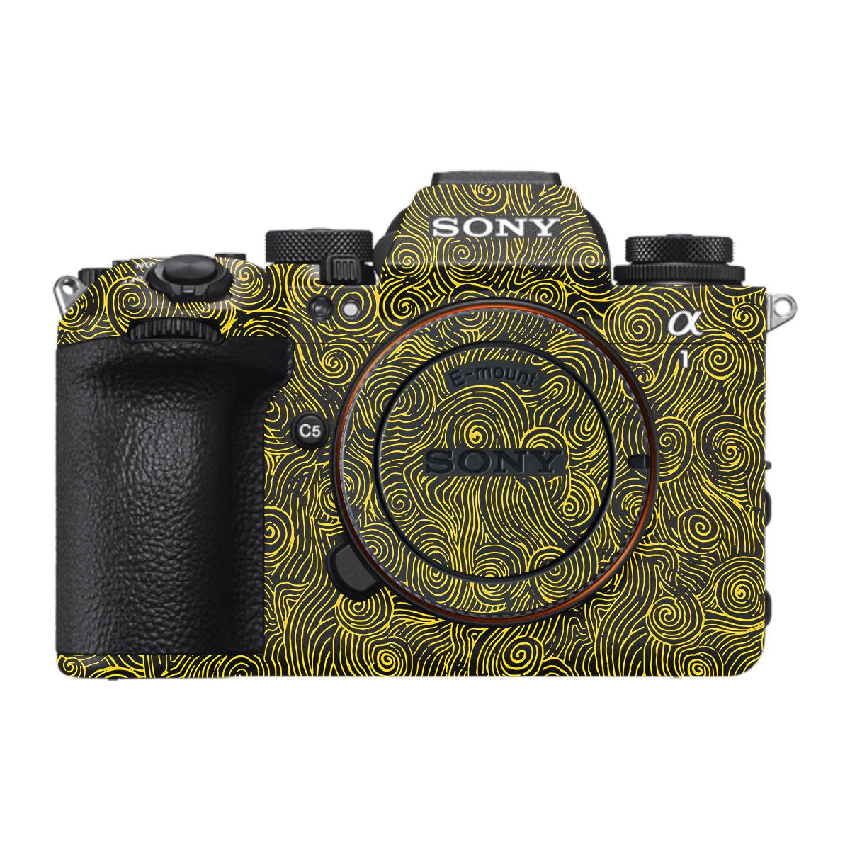 Yellow Spirals Sony A1 Mark II Camera Skin
