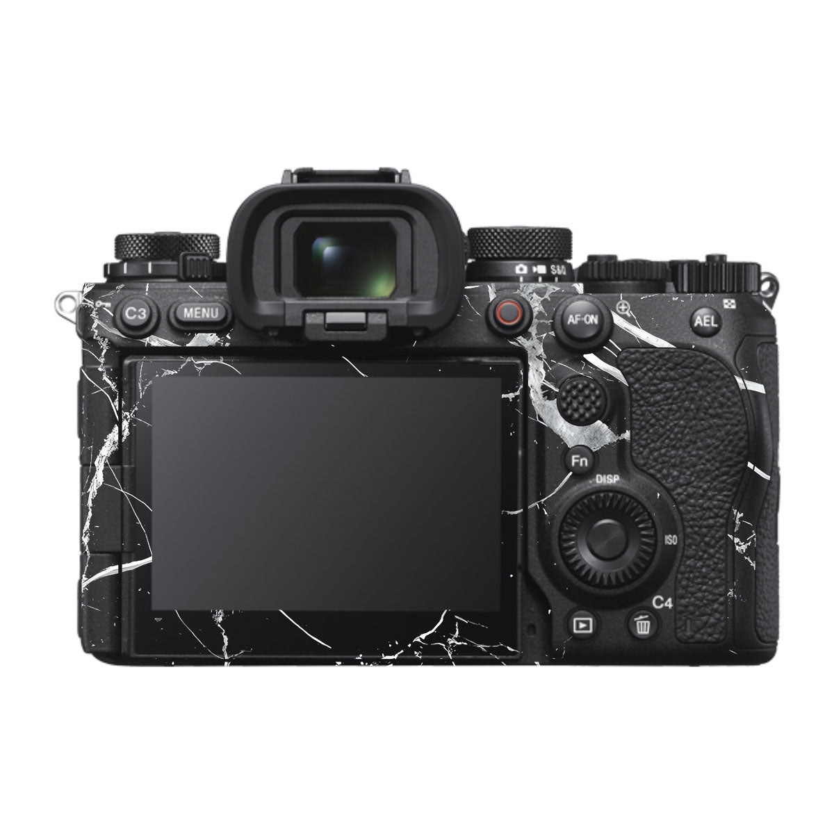 White Veins on Black Sony A1 Mark II Camera Skin
