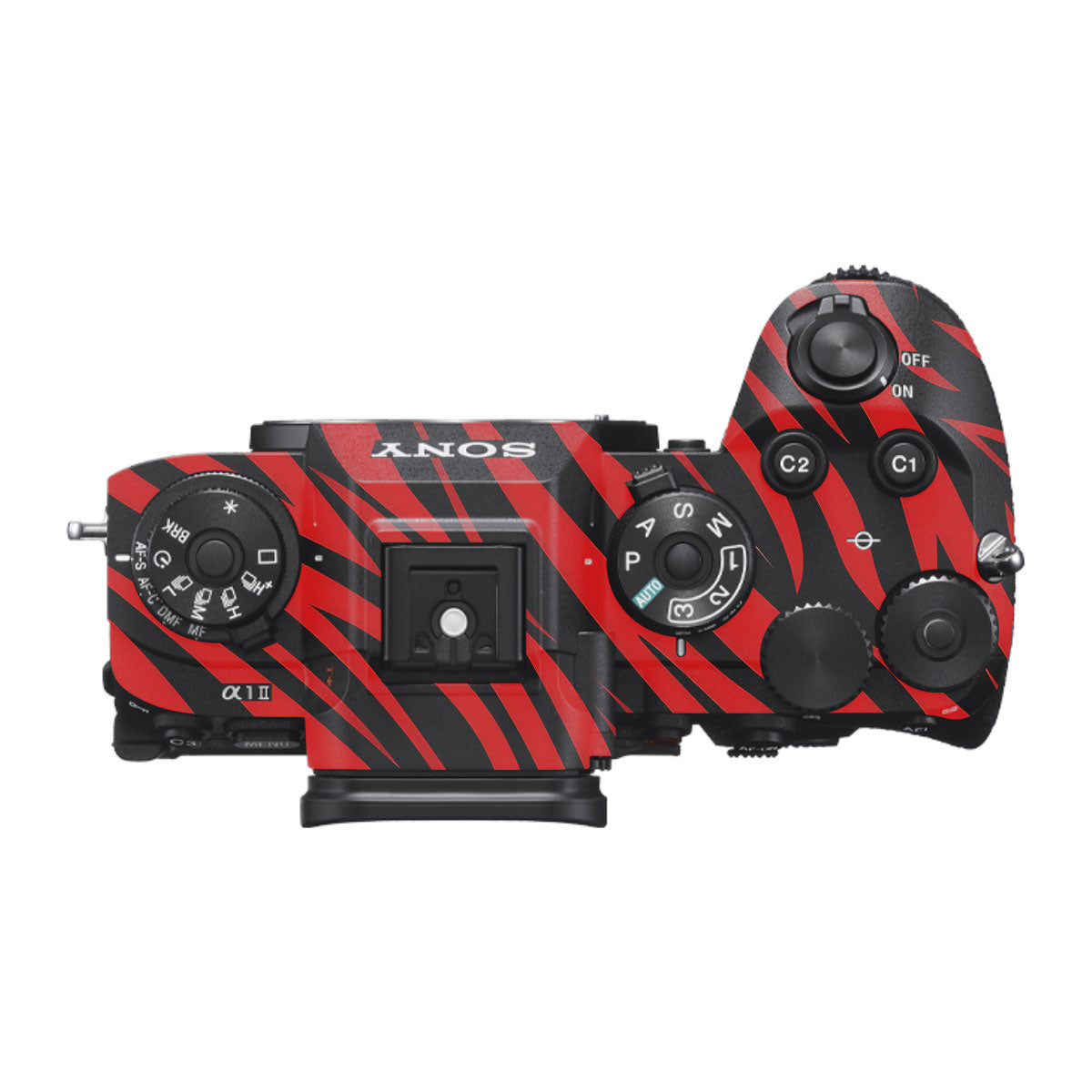 Red and Black Stripes Sony A1 Mark II Camera Skin