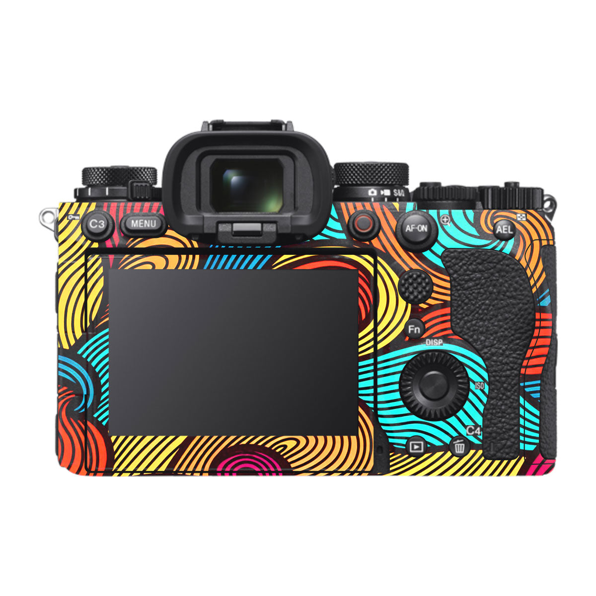Retro Colorful Doodle Art Pattern Sony A1 Mark II Camera Skin