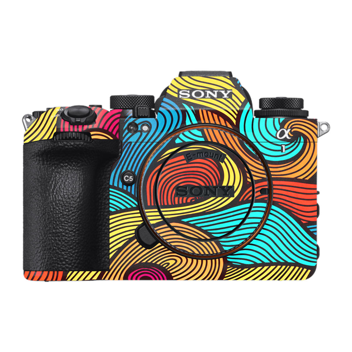 Retro Colorful Doodle Art Pattern Sony A1 Mark II Camera Skin