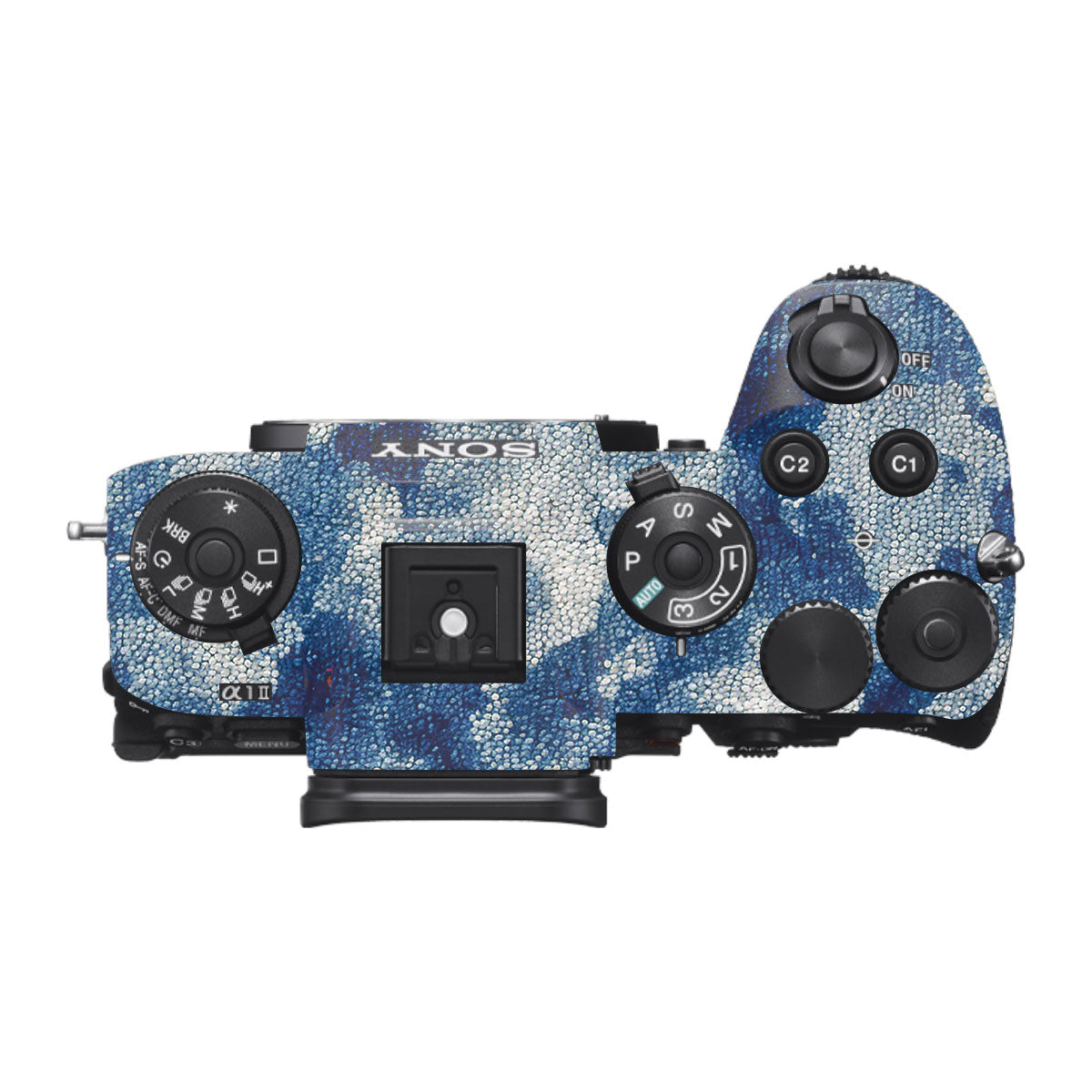 Blue Watercolor Fabric Sony A1 Mark II Camera Skin