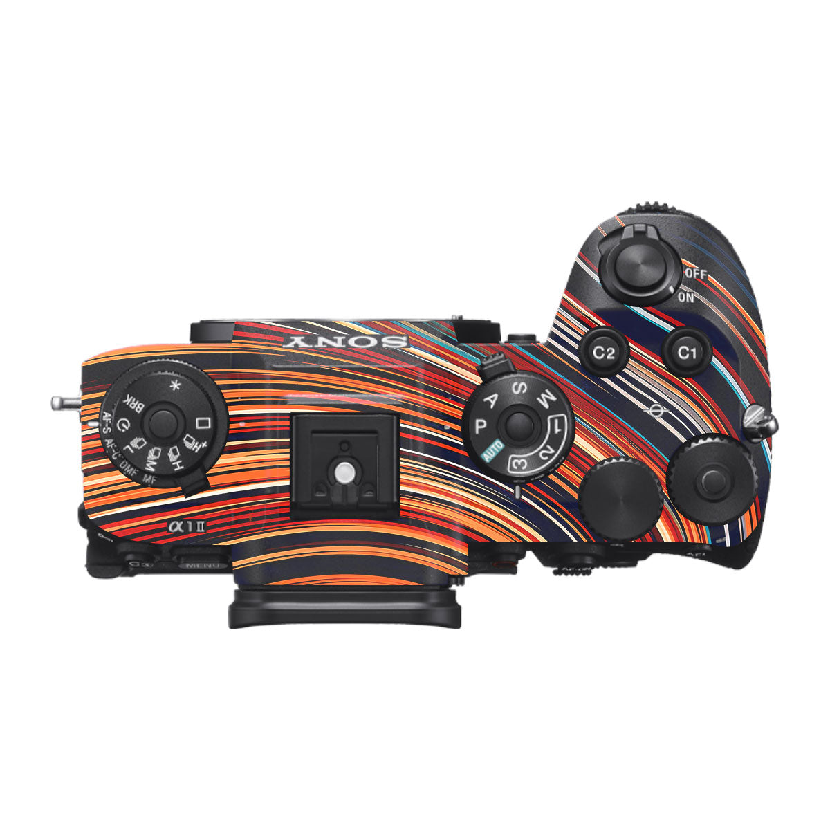 Retro Abstract Striped Swirl Sony A1 Mark II Camera Skin