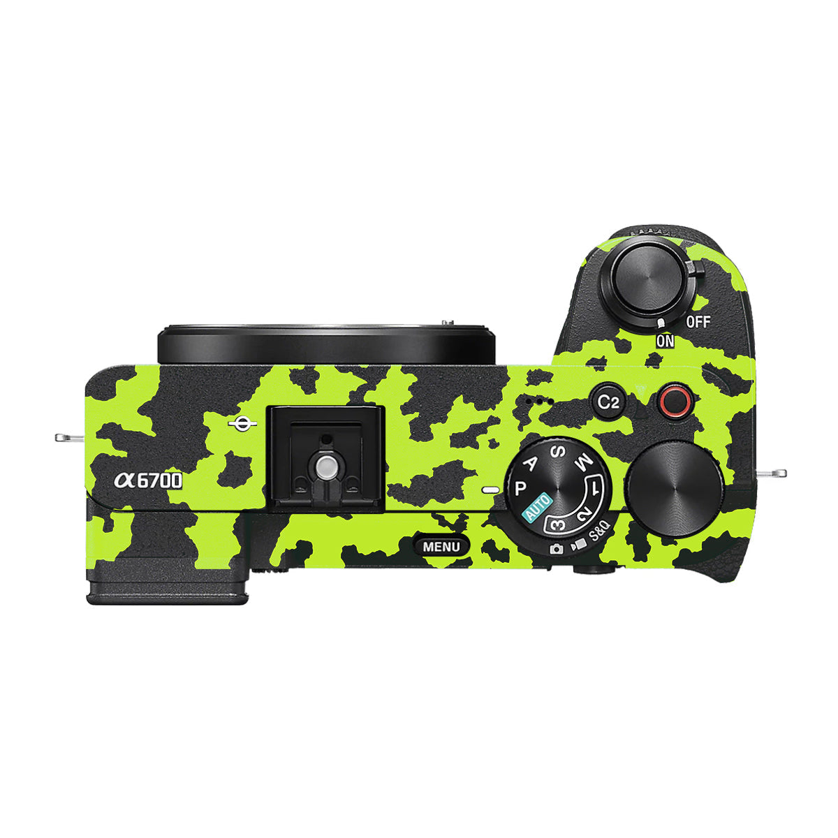 Neon Green Splatter Sony A6700 Camera Skin