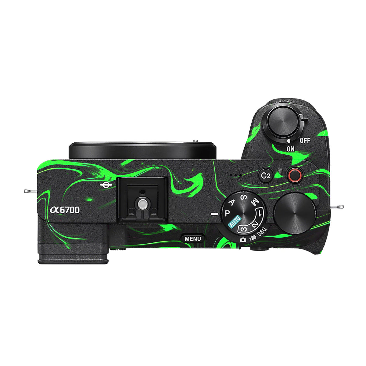 Green Liquid Pattern Sony A6700 Camera Skin