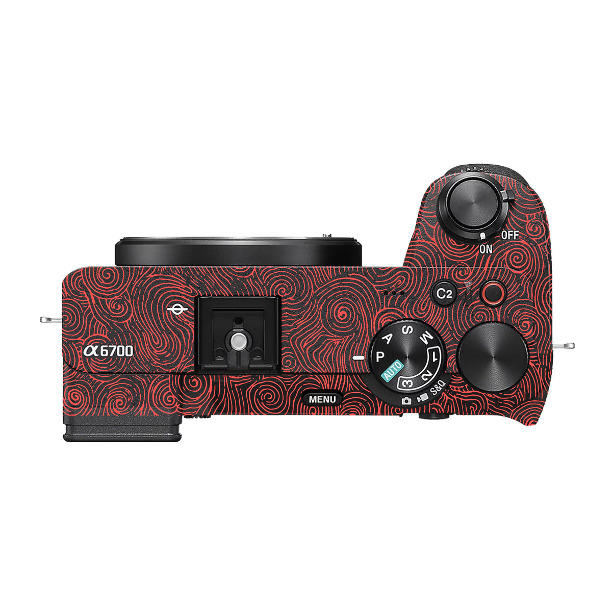 Red Spirals Sony A6700 Camera Skin