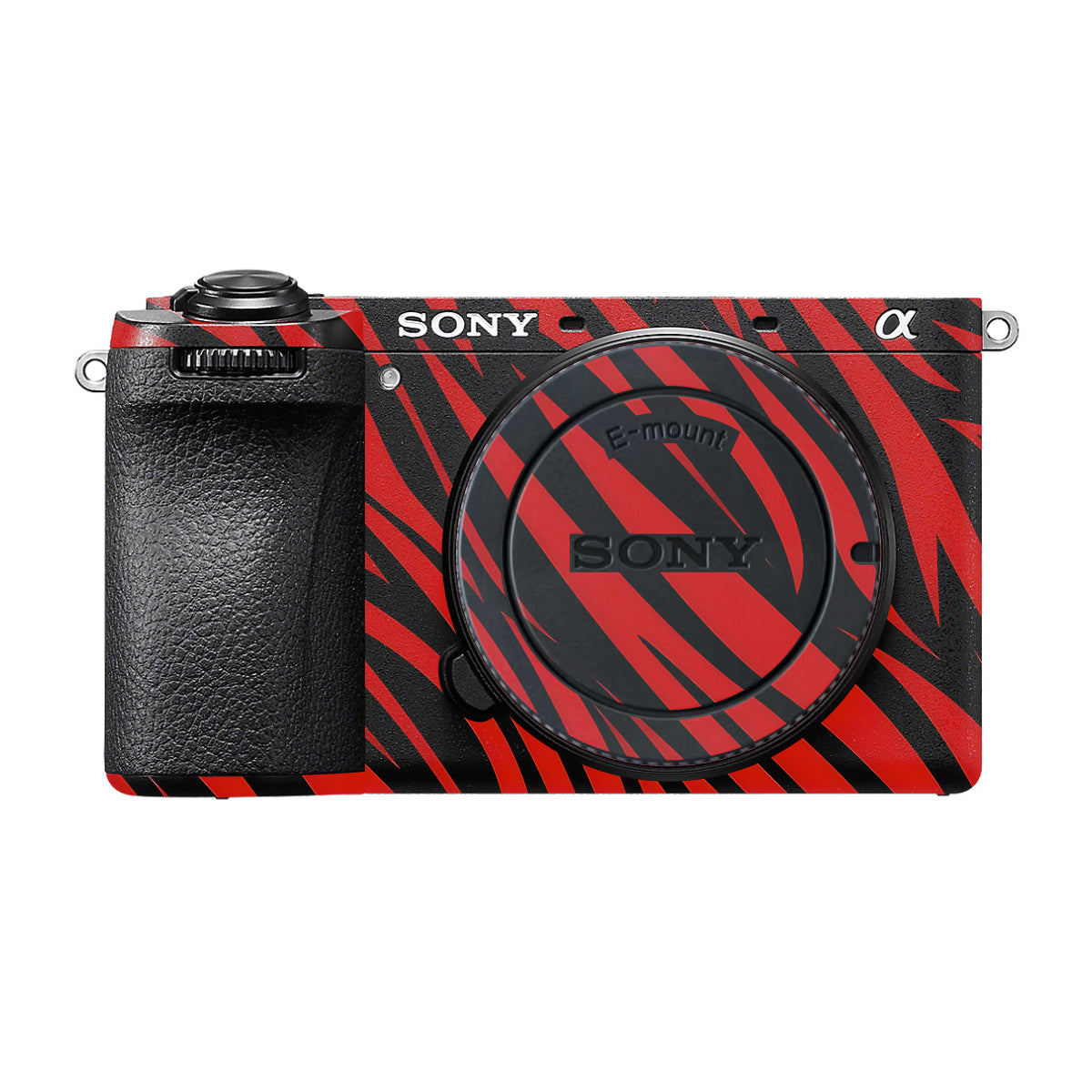 Red and Black Stripes Sony A6700 Camera Skin
