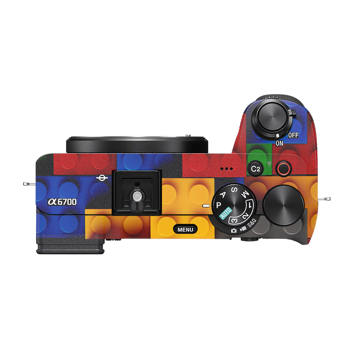 Colorful LEGO Brick Wall Pattern Sony A6700 Camera Skin