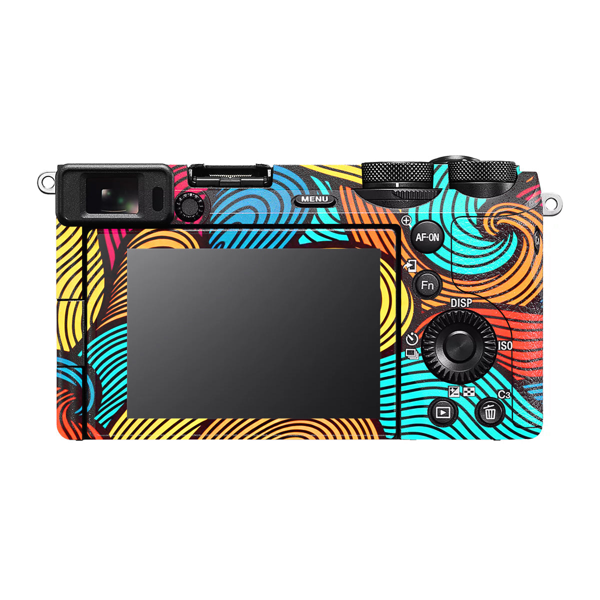 Retro Colorful Doodle Art Pattern Sony A6700 Camera Skin
