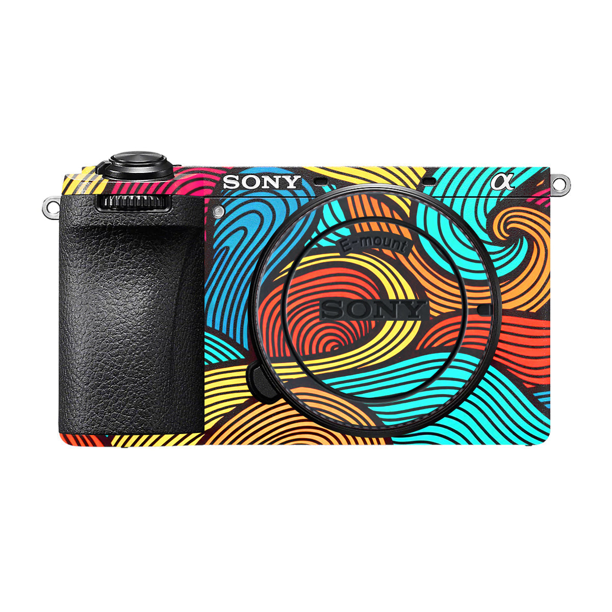 Retro Colorful Doodle Art Pattern Sony A6700 Camera Skin