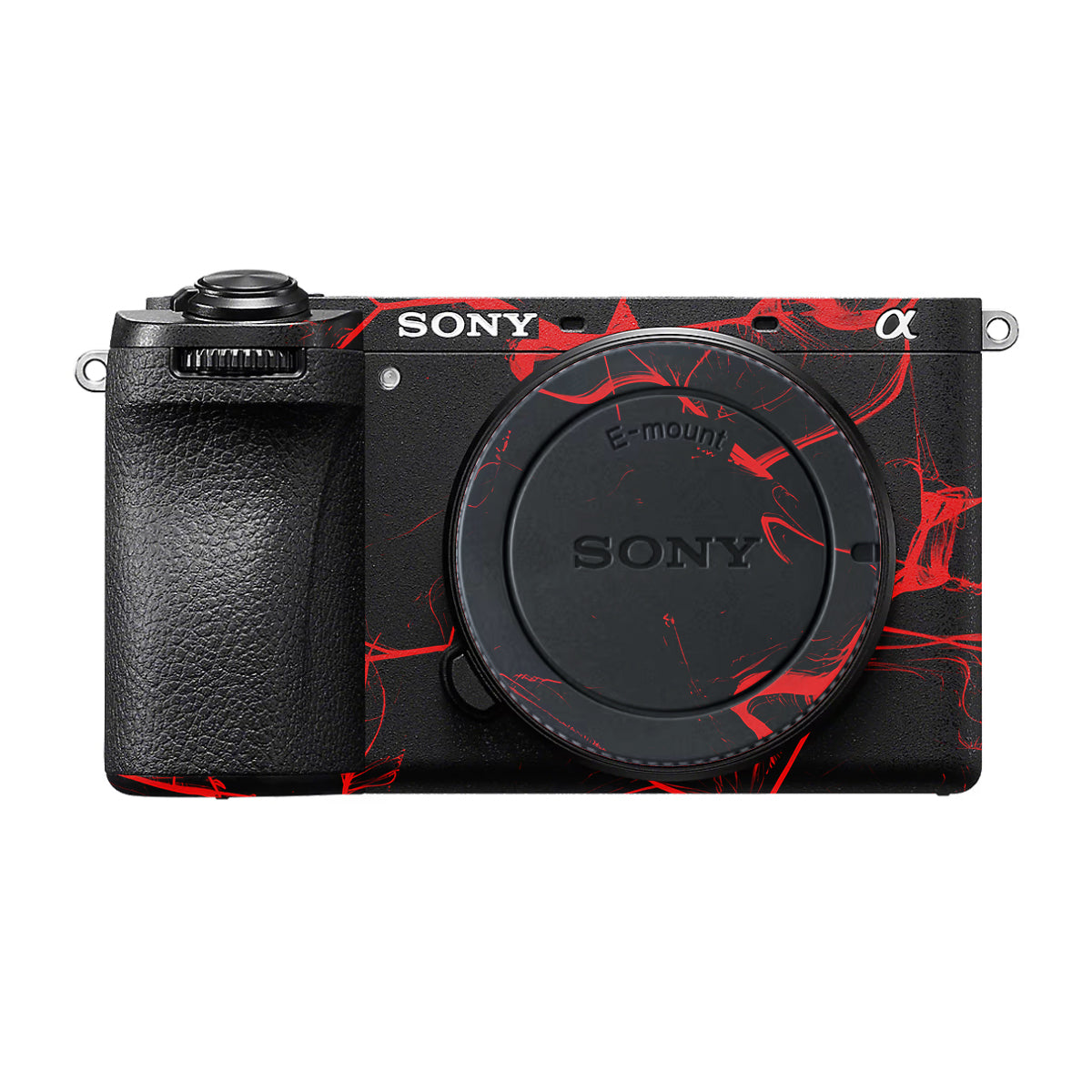Red Neural Grid Sony A6700 Camera Skin