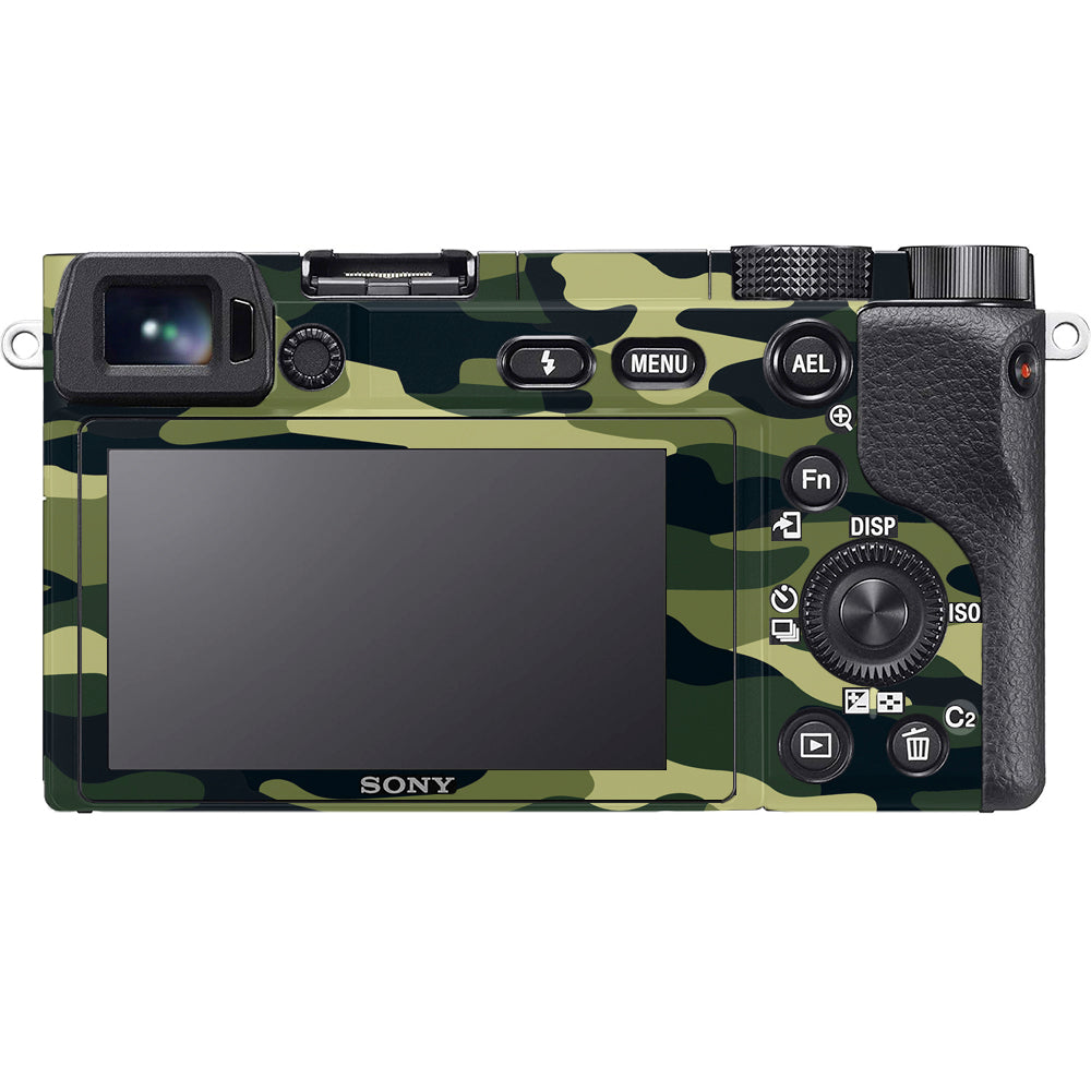 Forest Green Camo Sony A6100 Camera Skins