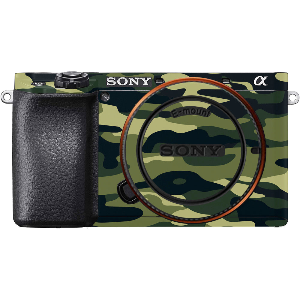 Forest Green Camo Sony A6100 Camera Skins