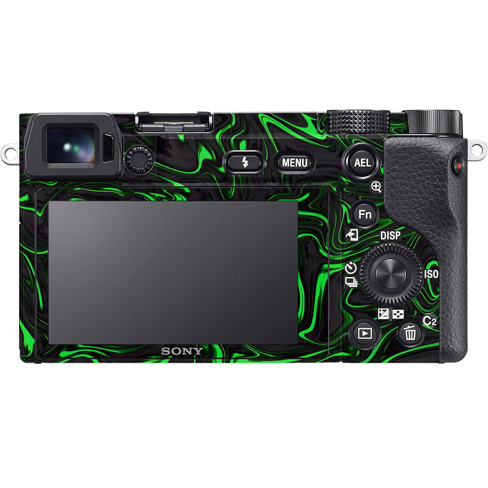 Green Liquid Pattern Sony A6100 Camera Skins
